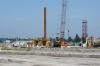 Shelter industrial site, construction of New Safe Confinement (placing piles)