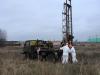 Drilling and core extraction in the zone of the New Safe Confinement construction